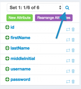 Attribute Column with arrow pointing at magnifying glass