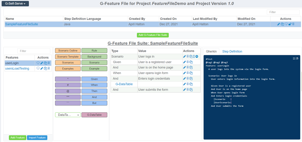 GenRocket G-Feature File