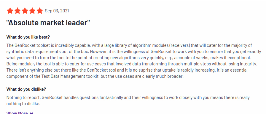 GenRocket Test Data Management