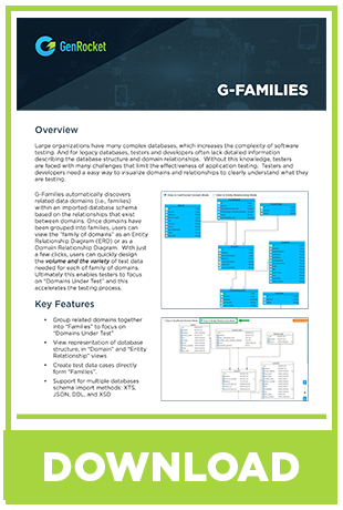 GenRocket Data Sheet G-Families