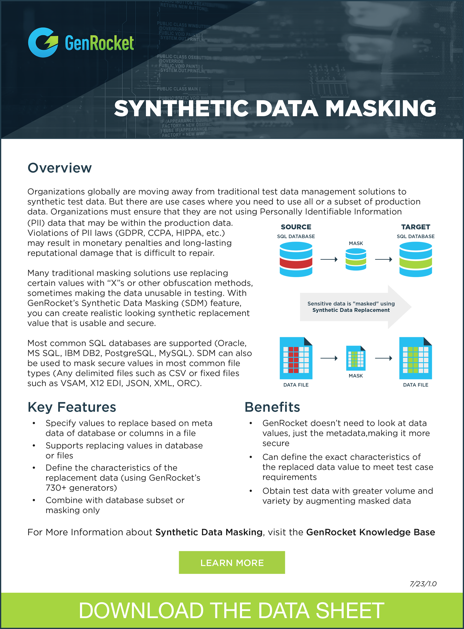 GenRocket Synthetic Data Masking