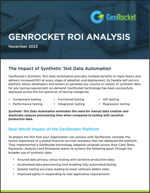 GenRocket - The Business Case for Test Data Automation